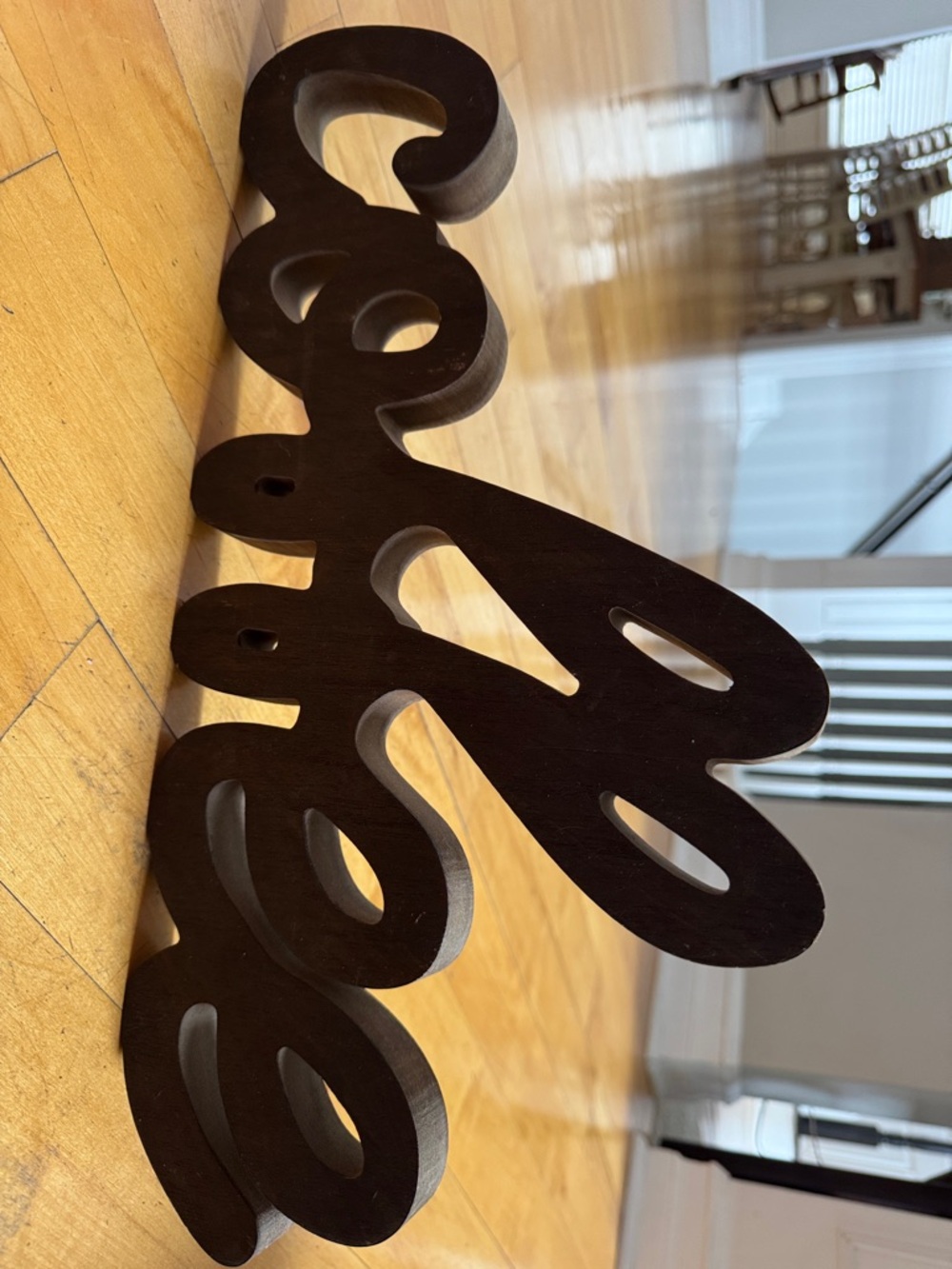 Decorative Coffee Script Wall Accent in chocolate brown
